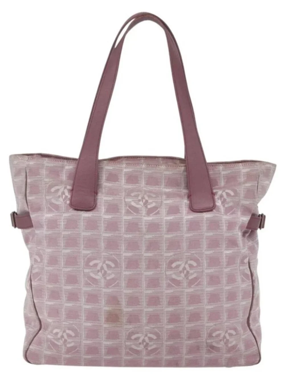 CHANEL New Travel line Tote Bag Pink Silver CC Auth 168739